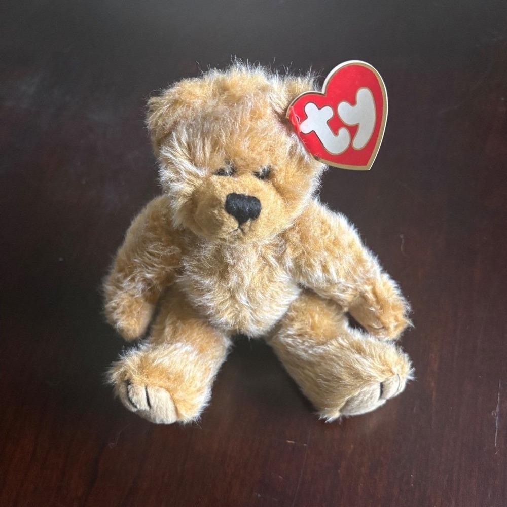 Ty Attic Treasures Teddy Bear Tan Plush Vintage 1993 Jointed Tagged